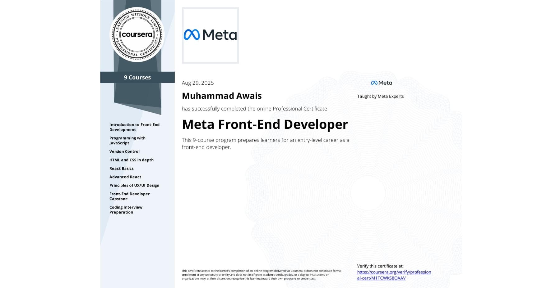 Meta Front-End Developer